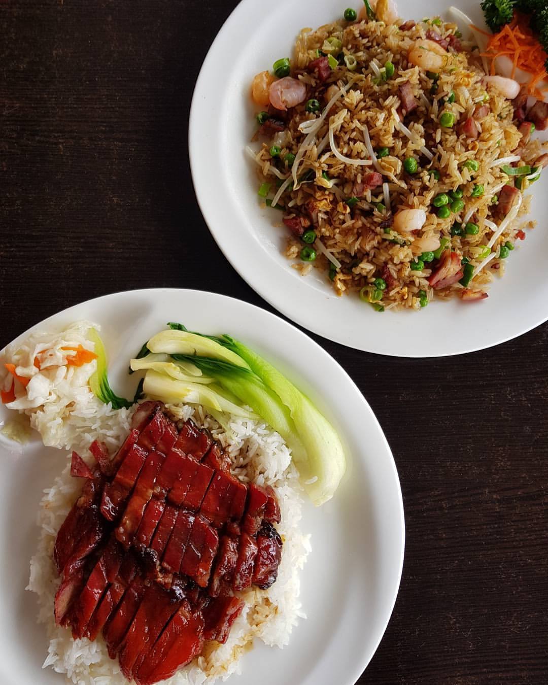 fried rice and BBQ pork rice at Good Fortune Roast Duck House
